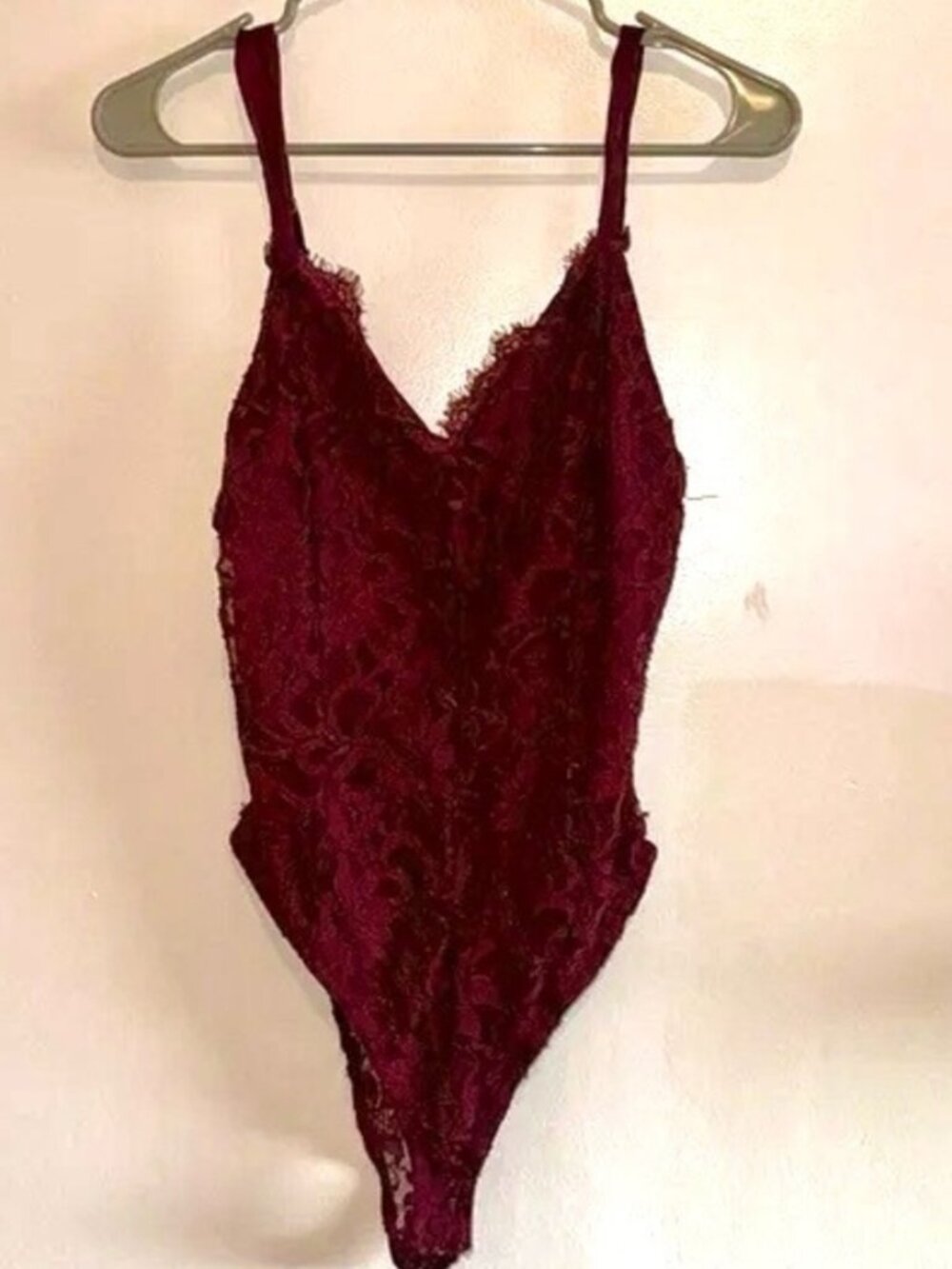 Fancy Lace Bodysuit with in Wine